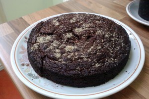 Chocolate cake on a plate